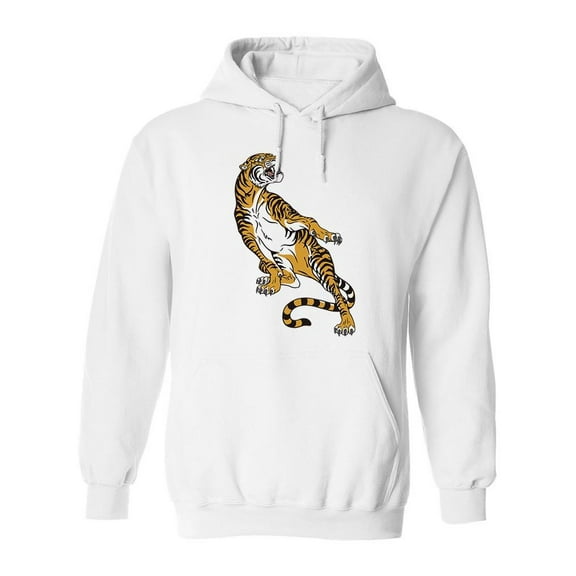 Aggressive Tiger Hoodie Men -Image by Shutterstock, Male Small