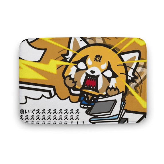 Aggretsuko Bathroom Rugs, Extra Soft And Absorbent Bath Mat, Non-Slip, Machine Washable, Quick Dry Shaggy Bath Carpet for Bathroom Floor, Tub, Shower