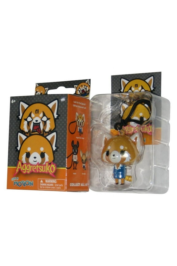 Aggretsuko Chibi In Motion Bullsitoy Metallic 2.5 Inch Mini Figure Keychain
