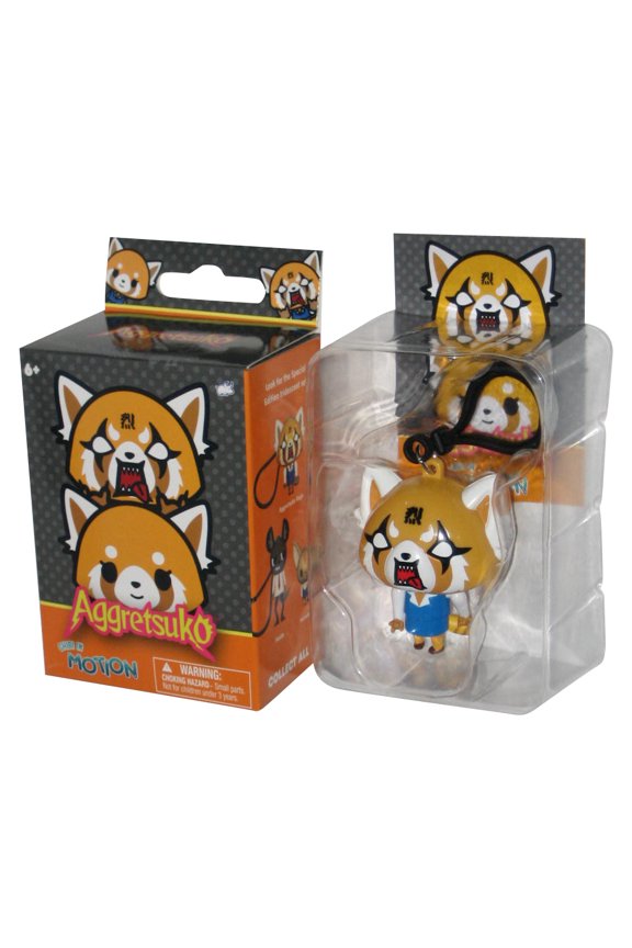 Aggretsuko Chibi In Motion Bullsitoy Metallic Angry 2.5 Inch Mini Figure Keychain
