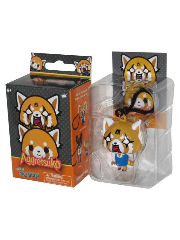 Aggretsuko Chibi In Motion Bullsitoy Metallic Angry 2.5 Inch Mini Figure Keychain