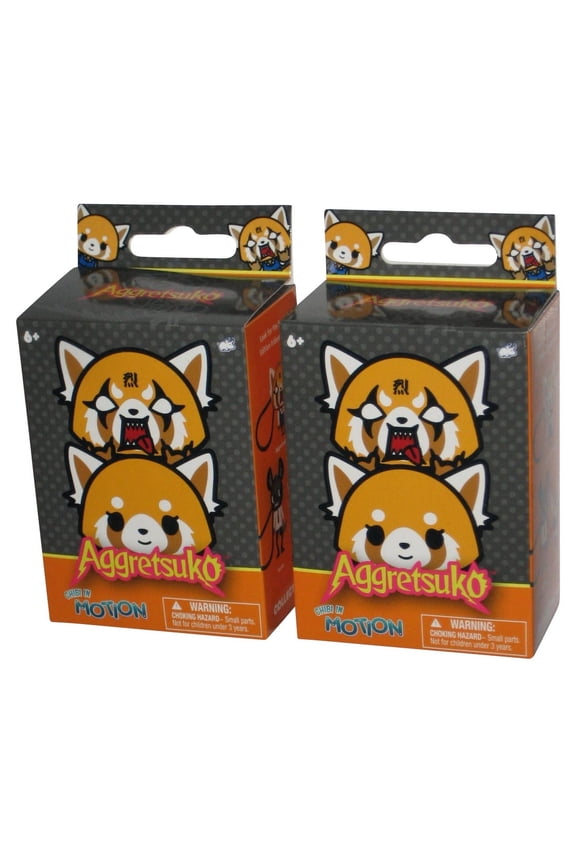 Aggretsuko Chibi In Motion Haida Bullsitoy 2.5 Inch Mini Figure Keychain Blind Mystery Lot - (2 Boxes)