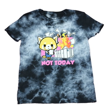 Aggretsuko Girls Juniors T-Shirt - Not Today Copier Fire Image (X-Small)