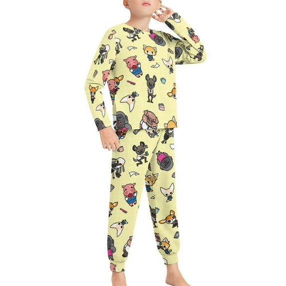 Aggretsuko Long Sleeve Top And Pants 2 Piece Pajama Set