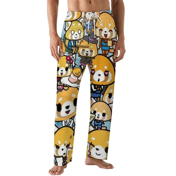 Aggretsuko Men's Pajama Pants Soft Sleepwear Loung Pants for Men Pj Bottoms with Drawstring & Pockets