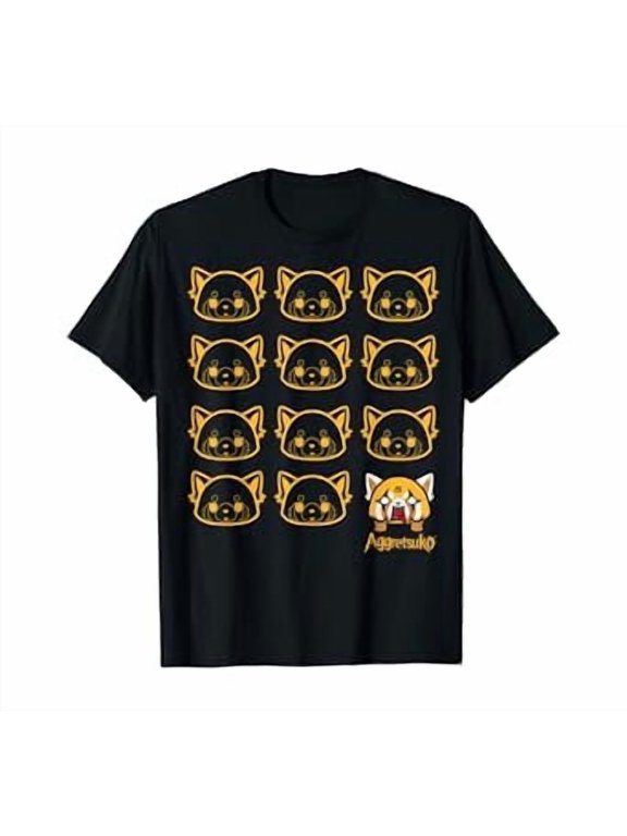 Aggretsuko Real Character Shirt BLACK Unisex S-5XL Hot Trending Shirt, Vintage Birthday Gift