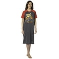 thumbnail image 1 of Aggretsuko Retsuko Womens' Raging on Skulls Pajama Sleep Shirt Raglan Nightgown, 1 of 6