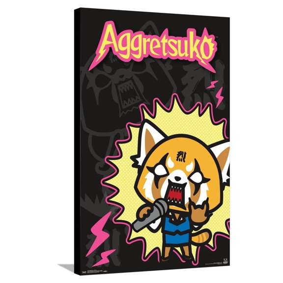Aggretsuko - Rock Out Canvas Wall Poster, 22.375" x 34"