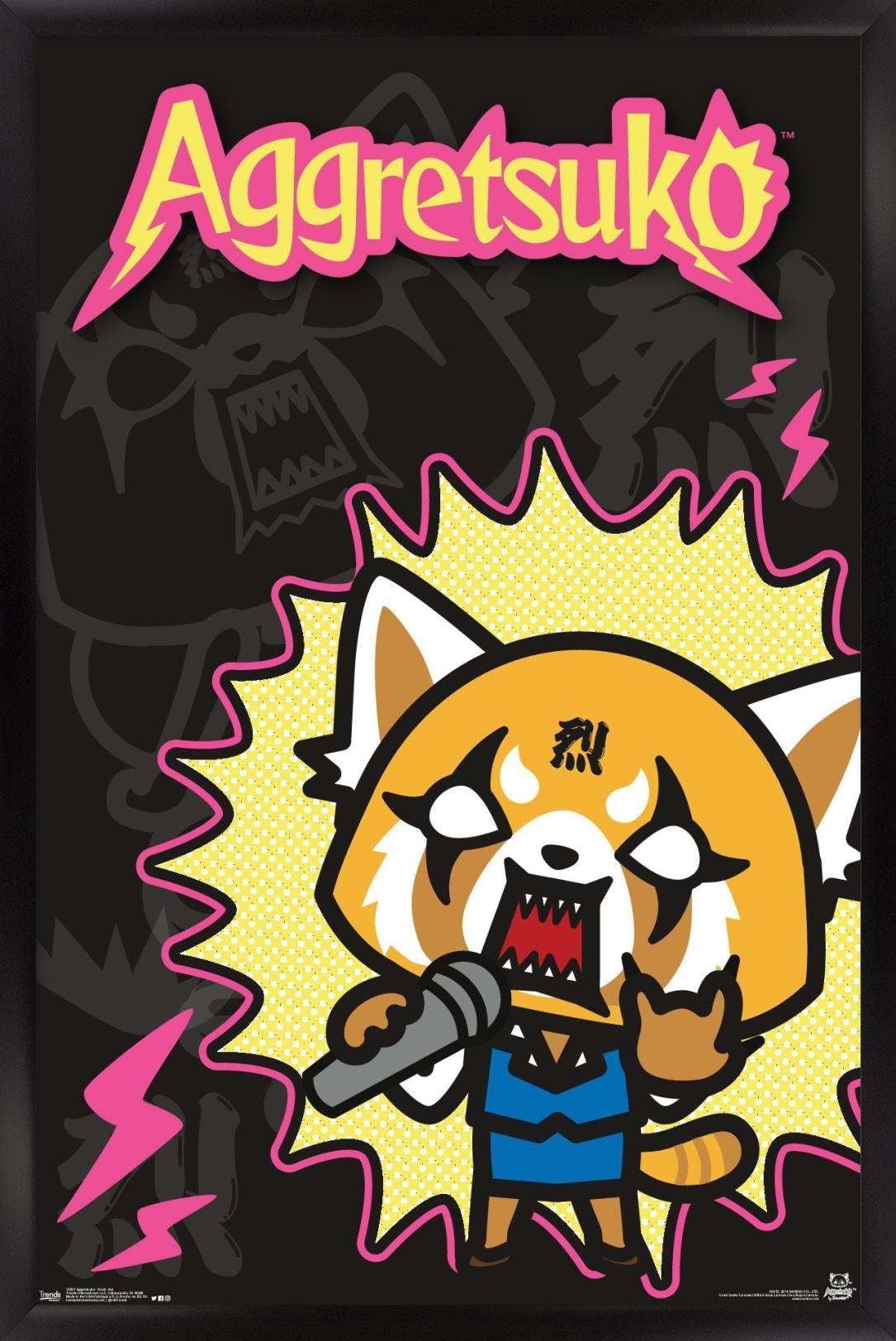 Aggretsuko - Rock Out Wall Poster, 14.725" x 22.375", Framed