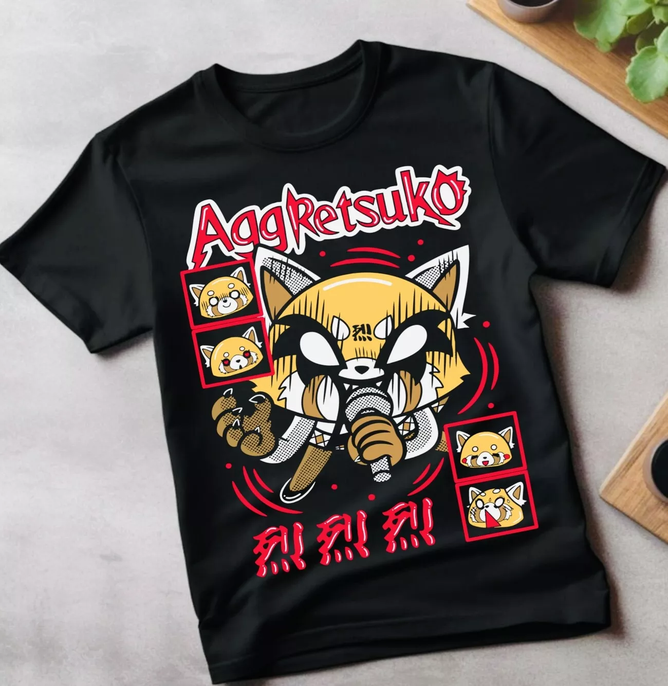 Aggretsuko T-Shirt Aggressive Retsuko Kawaii Waifu Girl Anime Shirt Tee ...