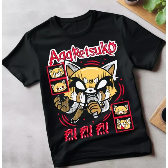 Aggretsuko T-Shirt Aggressive Retsuko Kawaii Waifu Girl Anime Shirt Tee All Size