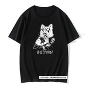 Aggretsuko T Shirt Retsuko Karaoke T-Shirt Cotton Tee Shirt Graphic Tshirt Coupons Men Tops Shirt Fashionable Top T-Shirts Crazy Short Sleeved Graphic T-Shirt Adult For Men & Women Streetwear Tops