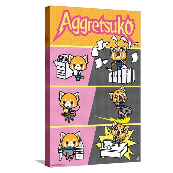 Aggretsuko - Transform Canvas Wall Poster, 14.725" x 22.375"