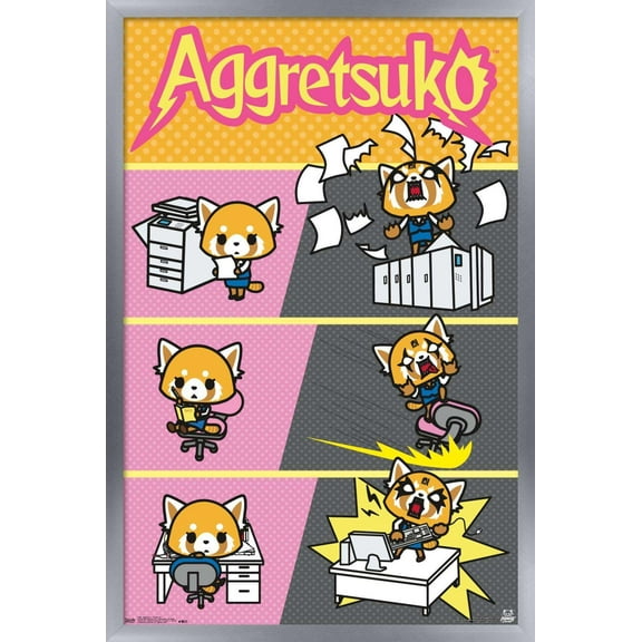 Aggretsuko - Transform Wall Poster, 14.725" x 22.375", Framed