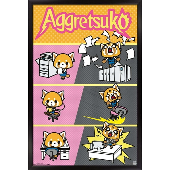 Aggretsuko - Transform Wall Poster, 14.725" x 22.375", Framed