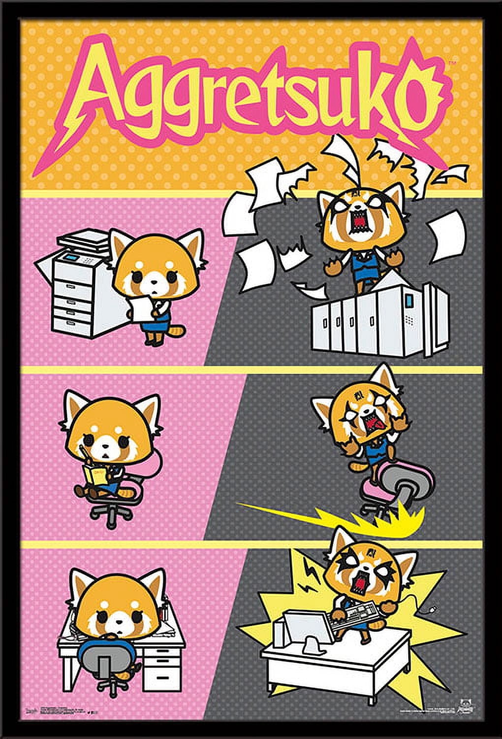 Aggretsuko - Transform Wall Poster, 22.375" x 34", Framed