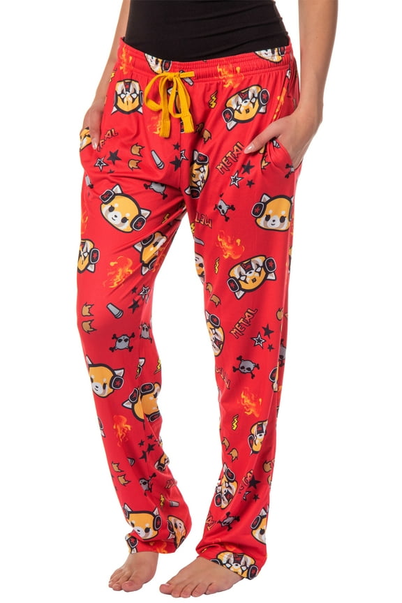 Aggretsuko Pajama Pants For Women Retsuko Death Metal Rock Adult Lounge Sleep Bottoms