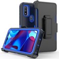 thumbnail image 1 of Aggxpf Compatible with Motorola Moto G Play 2023/Moto G Pure/Moto G Power 2022, Dual Layer Protection Phone Case with Belt Clip (Dark Blue), 1 of 5