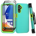 thumbnail image 1 of Aggxpf Galaxy A14 5G Case Screen Protector, Phone Case with Belt-Clip Holster, Military Grade Full Body Protection Case, Green, 1 of 5