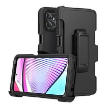Aggxpf Motorola Moto G Power 5G 2023 Phone Case with Belt-Clip, 3 in 1 Military Grade Full Body Protection Phone Cover (Black)
