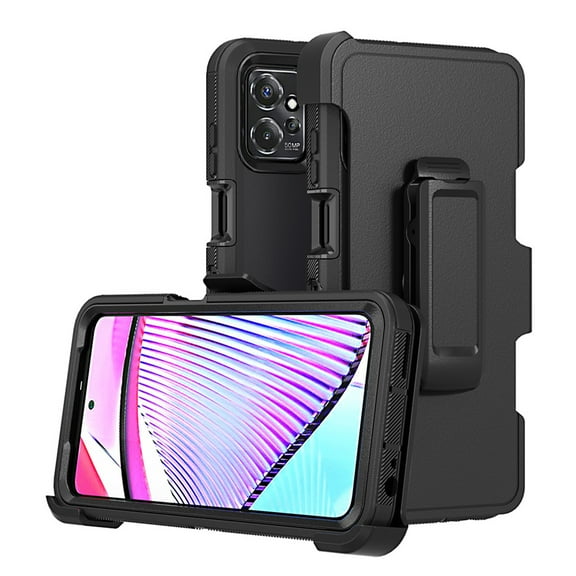 Aggxpf Motorola Moto G Power 5G 2023 Phone Case with Belt-Clip, 3 in 1 Military Grade Full Body Protection Phone Cover (Black)