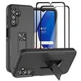 thumbnail image 1 of Aggxpf Samsung A14 5g Case Screen Protector Pack, Tempered Screen Protector Phone Case with Magnetic Kickstand Car Mount for Galaxy A14 5G, Black, 1 of 5