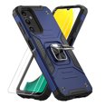 thumbnail image 1 of Aggxpf Samsung A14 5g Case with Screen Protector Pack, Tempered Screen Protector Phone Case with Metal Ring Stand for Galaxy A14 5G, Blue, 1 of 5