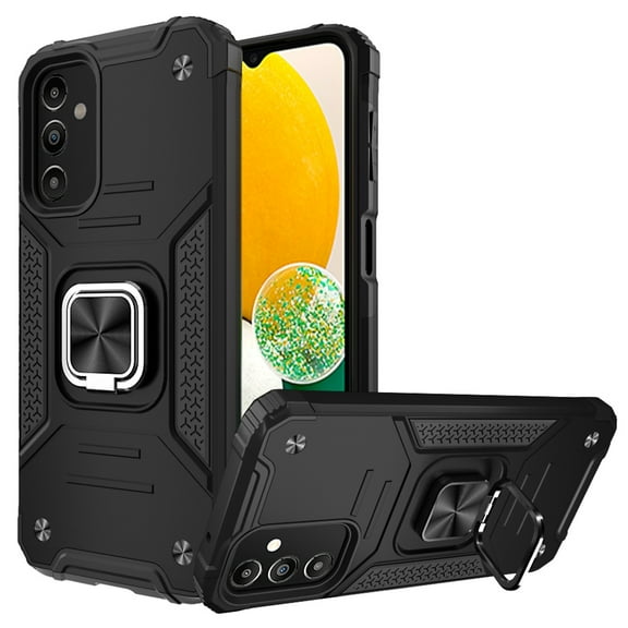 Aggxpf Samsung Galaxy A14 5G Case, Military-Grade Heavy Duty Drop Protection Phone Cover with Metal Ring Stand for Galaxy A14 5g Case, Black