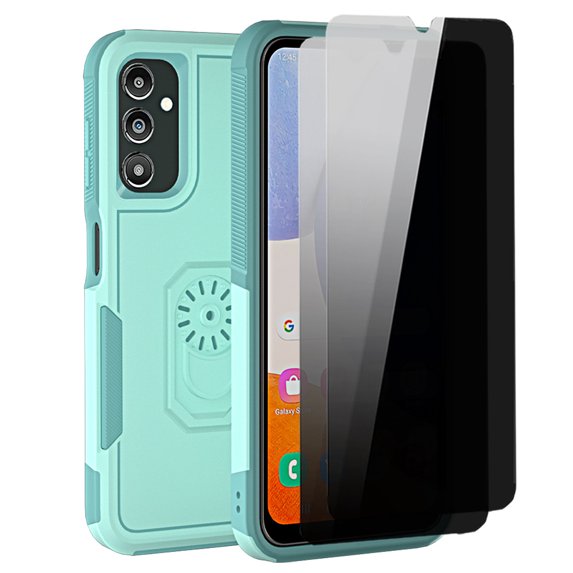 Aggxpf Samsung Galaxy A14 5G Case with Anti Spy Tempered Screen Protector, Full-Body Protective Duty Drop Protection Cover for Galaxy A14 5G, Green