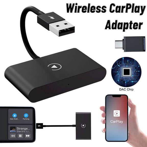 Aggxpf Wireless CarPlay Adapter Upgrade for iPhone iOS 10+, Plug & Play CarPlay Dongle Convert Wired Apple CarPlay