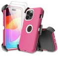 thumbnail image 1 of Aggxpf for iPhone 15 Pro Max Case with 2x Screen Protectors +Belt Clip Military Grade Drop Protection Shockproof Slim Phone Cover 6.7 Inch,Rose, 1 of 6