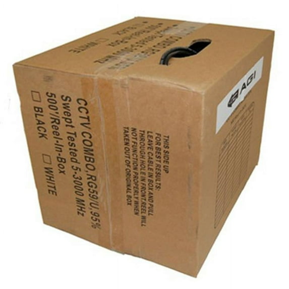 Agi VC-WRG59W500UL 500 ft. White Siamese Cable Power UL Listed