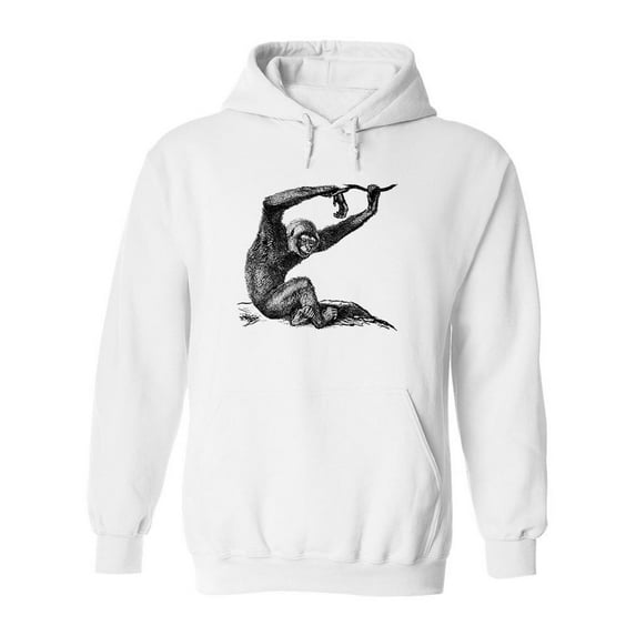 Agile Gibbon Sketch Hoodie Men -Image by Shutterstock, Male 3X-Large