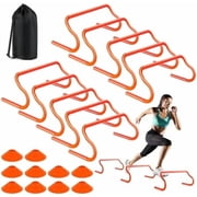 Agility Hurdles Training Equipment - Speed Hurdles and Soccer Cones with Carrying Bag for Soccer, Football, and Track Drills, Ideal for Athletes Speed and Agility Training