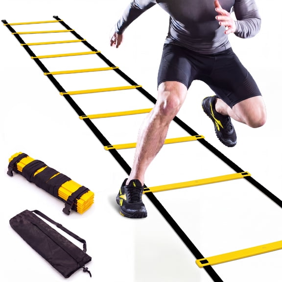 Agility Ladder, 19.7FT 12 Rung Adjustable Speed Ladder for Soccer Basketball Kids Adults