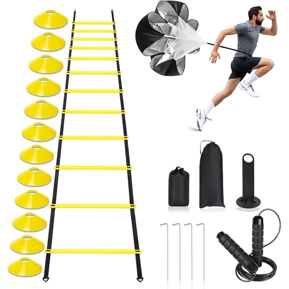 Agility Ladder,Speed Training Equipment Set,20ft Rungs Speed Ladder