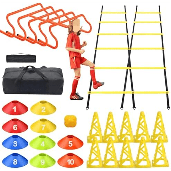 Agility & Speed Hurdles Soccer Training Equipment Kit Football Training| Footwork Drills | Cones Goalkeeper Practice Equipment for Kids Youth Adult$$Sport & Recreation Other