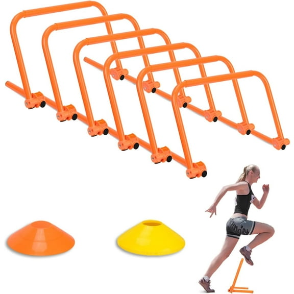 Agility Speed Training Hurdles, Adjustable Agility Training Hurdles for Football, Basketball, Soccer Hurdles Training Equipment Set 12set