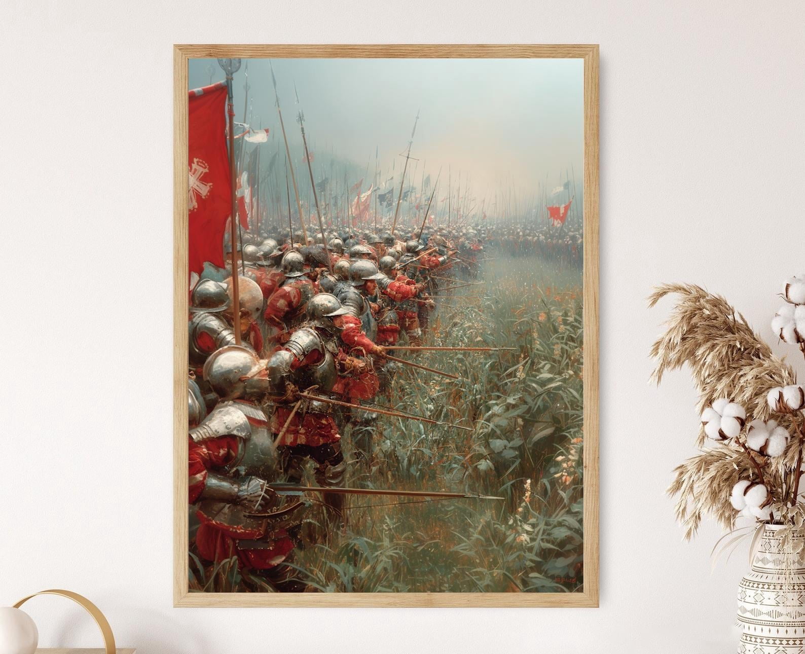 Agincourt Longbowmen Art Print English Vs French Medieval Battle Poster ...