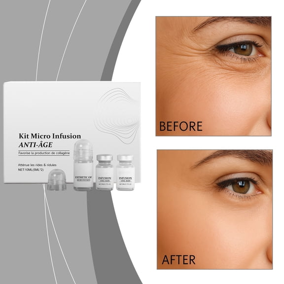 -Aging Microneedle Serum Set Comfortable Texture Steps Reduces Fine Lines And Firms 5mlx2