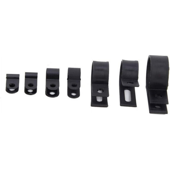 Aging Resistance Corrosion Resistance Cable Clip, R-Type Cable Clamp, Wire Management Wire Cord Installation Fix The Cables for Cable Conduit(200 pieces-black nylon R type clip)