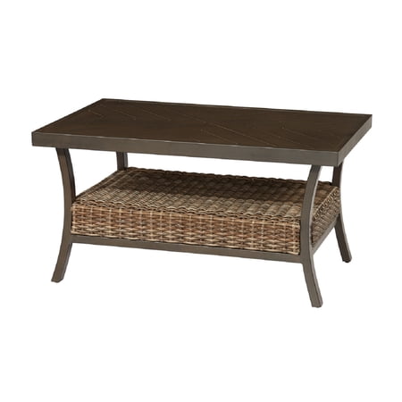 Agio Outdoor Trenton Rectangle Aluminum Coffee Table Caramel Finish