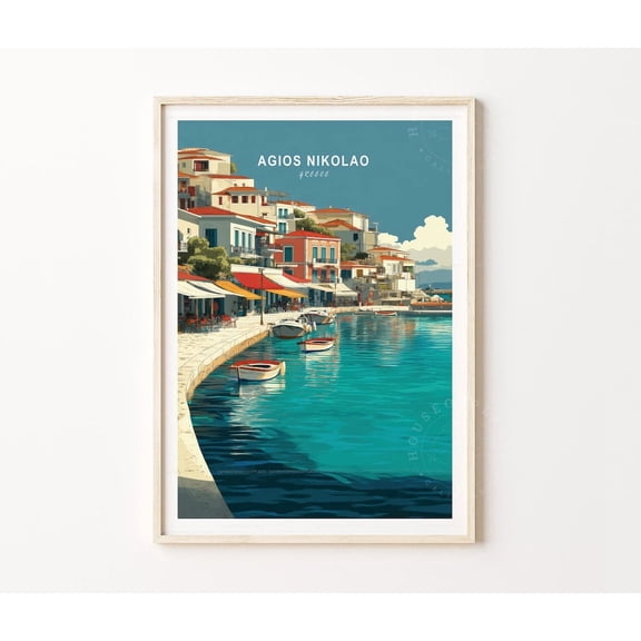 Agios Nikolaos Greece Minimalist Travel Wall Art Home Decor