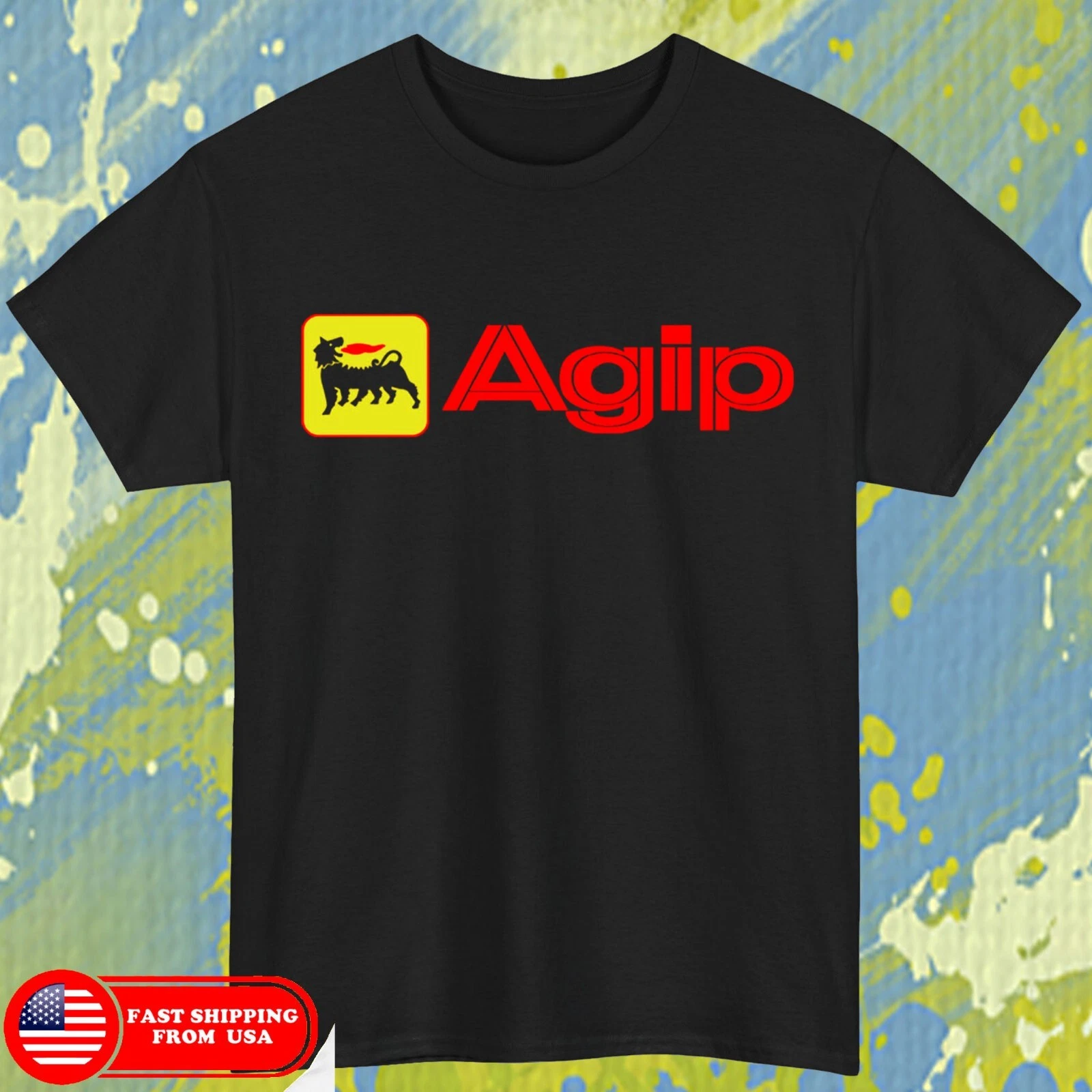 Agip Racing Car Logo Black size L tshirt - Walmart.com