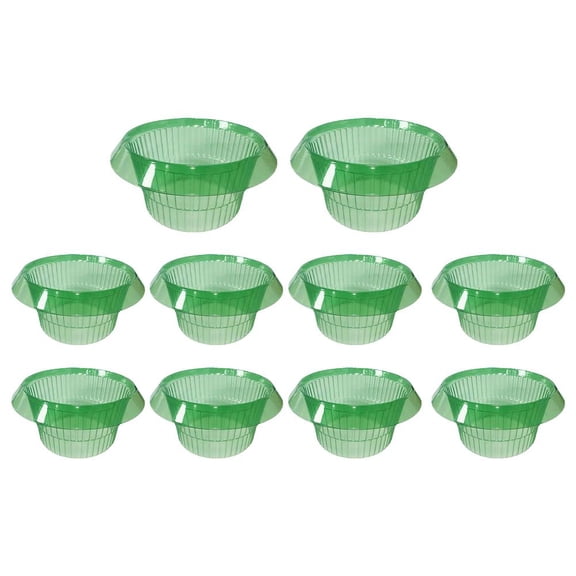 Agiufgs 10 Pack Plant Protector Collars (10, Physical Barrier Against Snails and Slugs, for Garden Seedling Protection Setup, Green