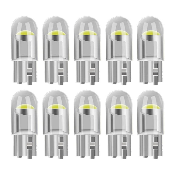Agiufgs 10 Pack T10 LED Bulb 3W, Cob LED Chip for Bright Interior, for Car Interior Dome Map Door License Plate Lights, White