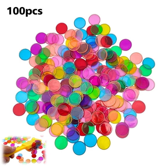 Agiufgs 100-Piece Magnetic Bingo Chips & 5-Color Sticks, Strong Magnetism for Easy Board Cleaning, Perfect for Family Game Night or Classroom Learning