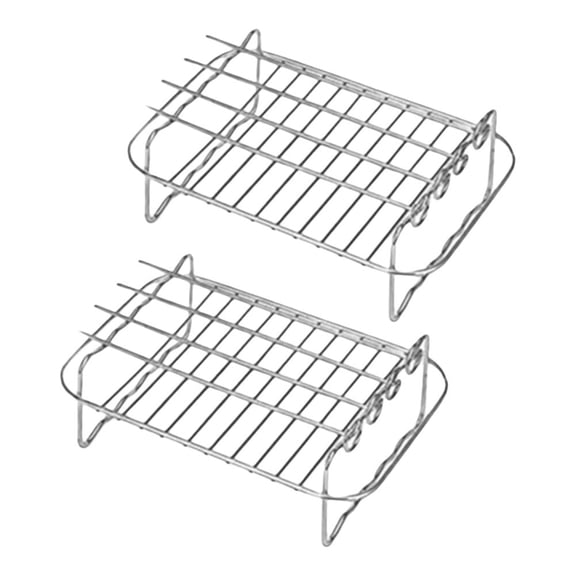 Agiufgs 2 Pack Cooling and Roasting Rack, Promotes Even Baking and Faster Cooling, for Roasting Meats Baking Cookies Grilling, Silver