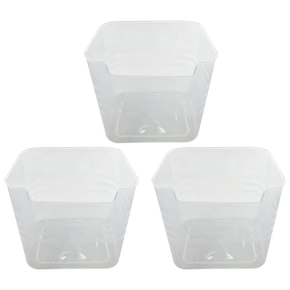 Agiufgs 3 Pack Refrigerator Side Door Bins 6 Pack, Clear Plastic Storage Organizers, for Fridge Pantry and Desk Organization, Multicolor