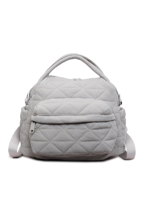 3-in-1 Convertible Quilted Backpack, Converts Between Handheld Shoulder and Backpack, for Daily Commute Weekend, Gray